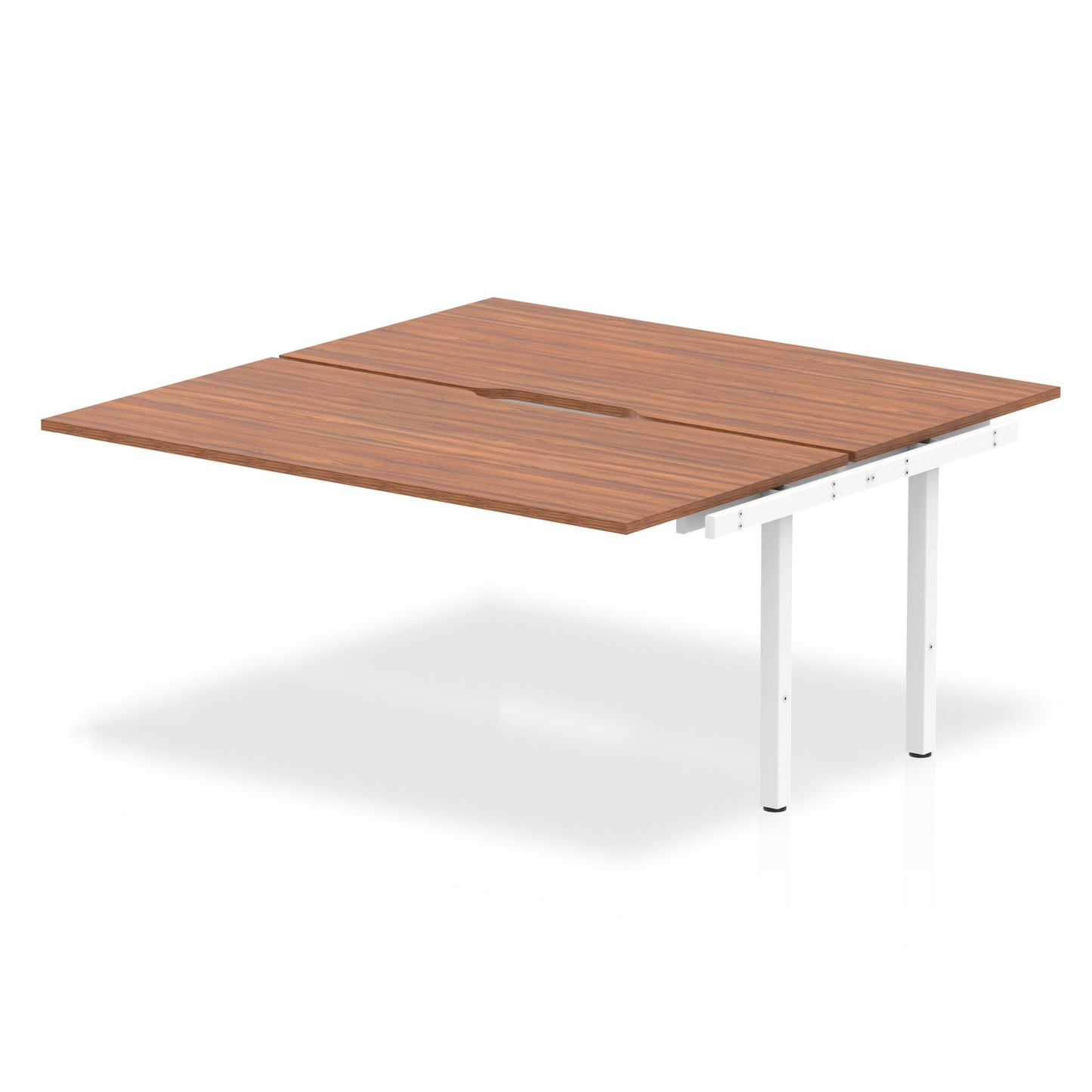 Evolve Plus 1600mm Back to Back Extension Kit Walnut Top White Frame BE187
