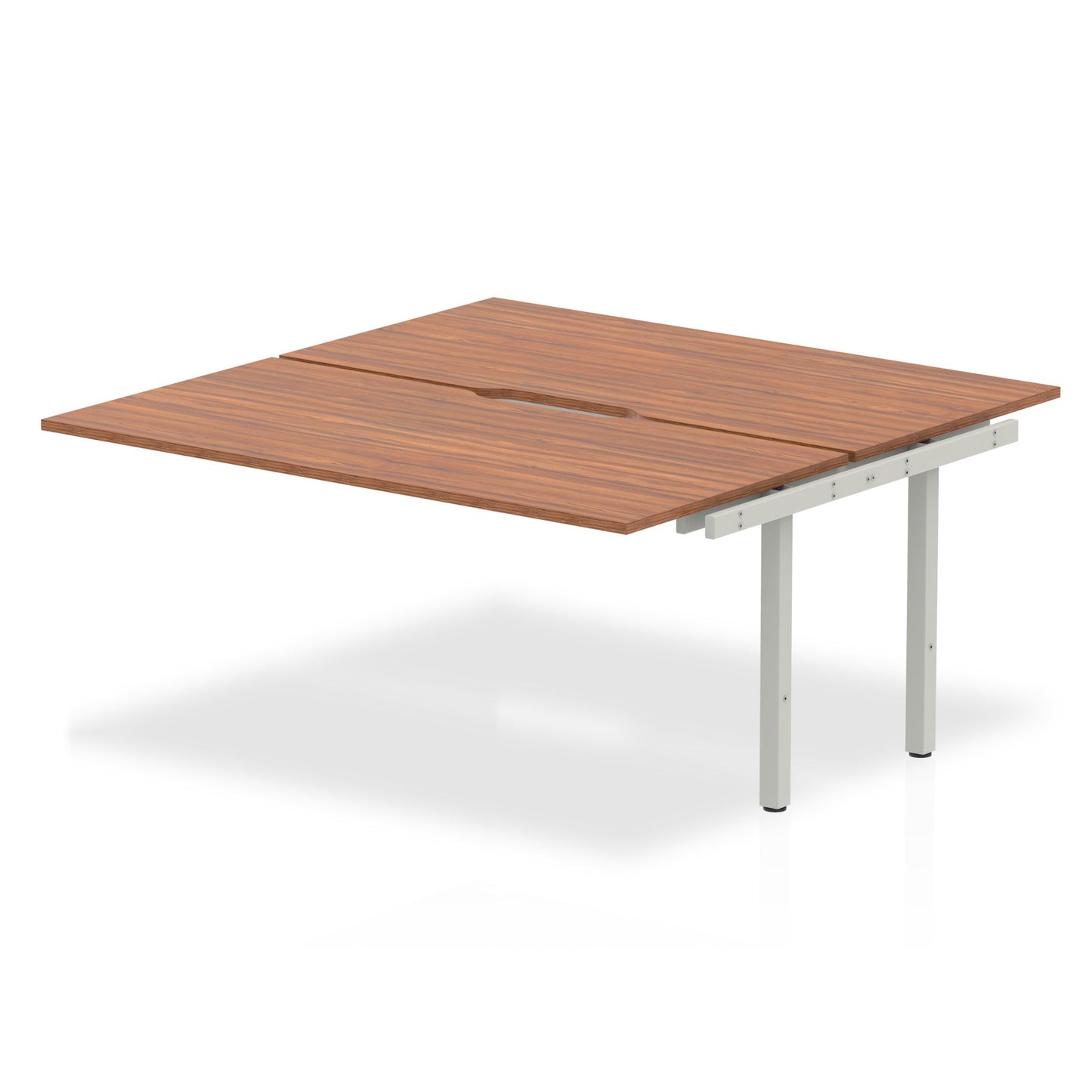 Evolve Plus 1600mm Back to Back Extension Kit Walnut Top Silver Frame BE207