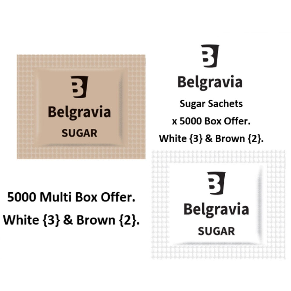 Belgravia White {3} & Brown {2} Sugar Sachets Multi Pack Offer 5000's