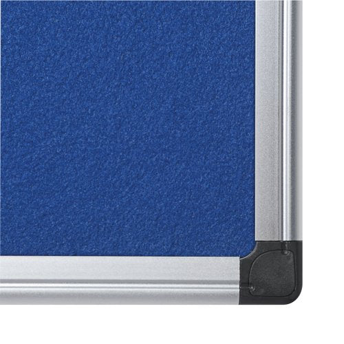 Bi-Office Aluminium Trim Felt Notice Board 1200x900mm Blue FA0543170-999