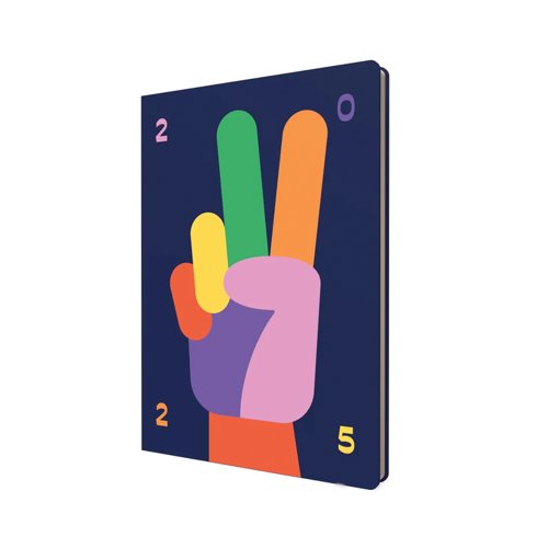 Collins Week To View Diary Peace Sign Design A5 E-PLU153.PZ-25
