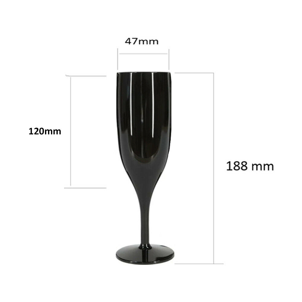 Belgravia Black Plastic Champagne Flutes Pack 6’s (3320)