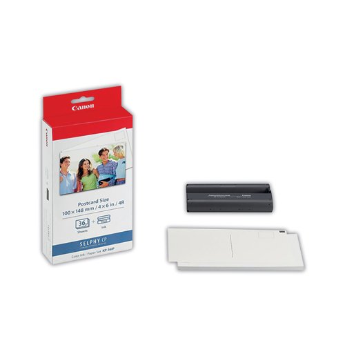 Canon KP-36IP Colour Ink Cartridge and 100 x 148mm Paper Set 36 Sheets 7737A001