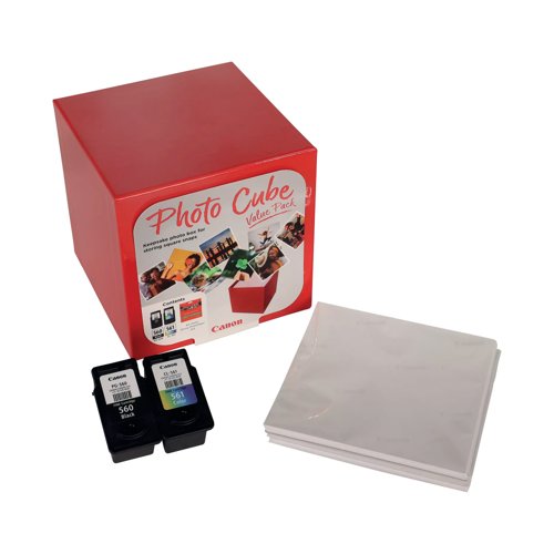 Canon Photo Cube PG-560/CL-561 K/CMY Ink/PP-201 5x5 in Photo Paper Plus Glossy II 3713C007