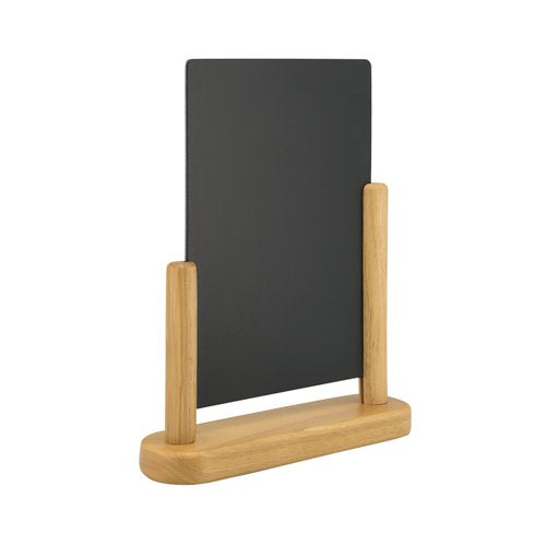 Deflecto Double Sided Medium Countertop Chalkboard Information Display Teak TCB-MED-TE