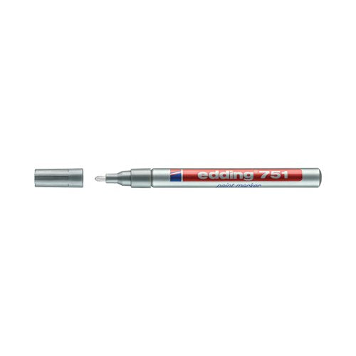 Edding 751 Bullet Tip Paint Marker Fine Silver (Pack of 10) 751-054