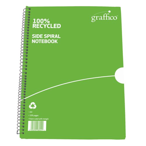 Graffico by 5 Star Recycled Wirebound Notebook 100p A4 (Pack of 10) EN08043