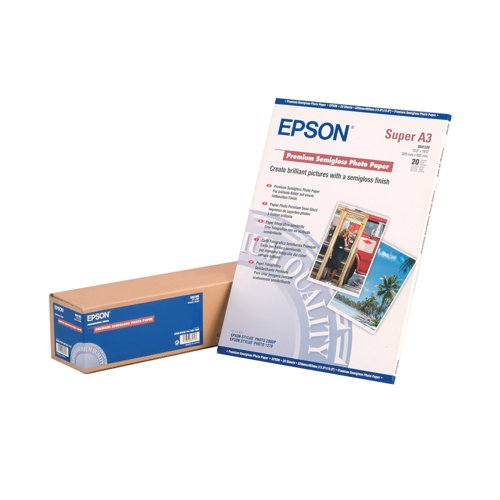 Premium Semi-Gloss Photo Paper A3+ 251gsm (Pack of 20) C13S041328