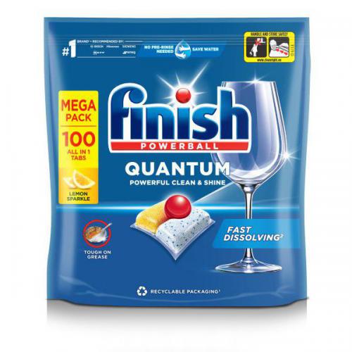 Finish Powerball All In One Quantum Lemon Dishwasher Tablets 100's