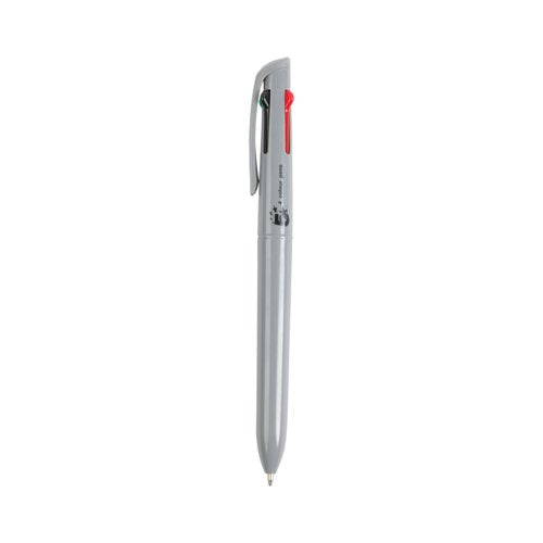 5 Star 4 Colour Ballpoint Pen Grey Barrel Black/Blue/Red/Green (Pack of 12) FS667979