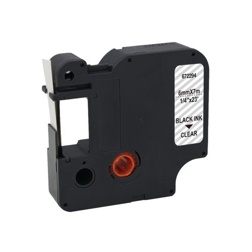 Five Star Non-OEM Replacement for Dymo 43610 Black on Clear 6mm x 7m FS672294