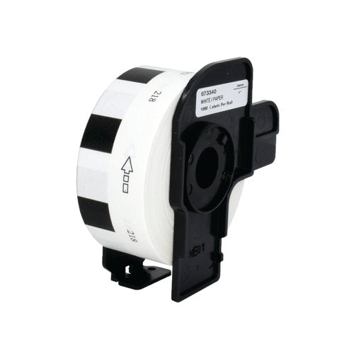 Five Star Non-OEM Replacement for Brother DK-11218 Black on White 24mm x 24mm 1000/Roll FS673340