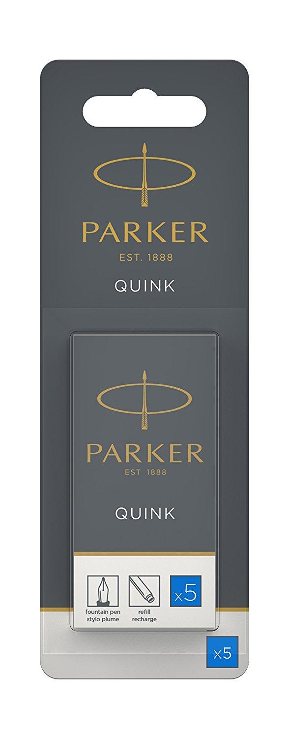 Parker Quink Ink Refill Cartridge for Fountain Pens Royal Blue (Pack 5) - 1950208