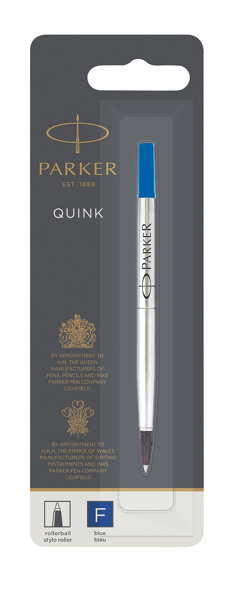 Parker Quink Rollerball Refill for Rollerball Pens Fine Blue (Single Refill) - 1950322