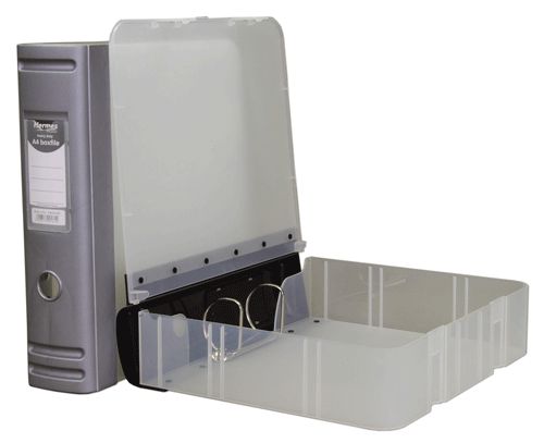 Hermes Heavy Duty 80mm 2D-Ring Polypropylene Box File A4 Silver 8.BA4.006