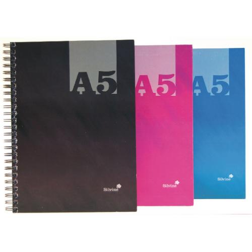 Silvine Luxpad A5 Wirebound Hard Cover Notebook Ruled 140 Pages Assorted Colours (Pack 12) - THBA5AC
