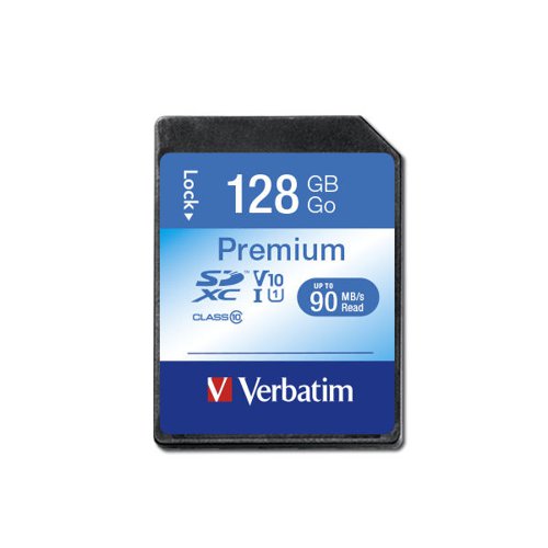 Verbatim Premium SDXC Memory Card Class 10 UHS-I U1 128Gb 44025
