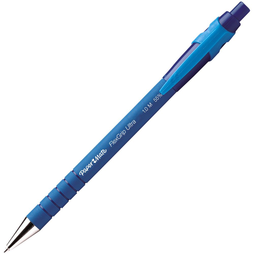 Paper Mate Flexgrip Ultra Retractable Ballpoint Pen 1.0mm Tip 0.5mm Line Blue (Pack 36) - 1910074