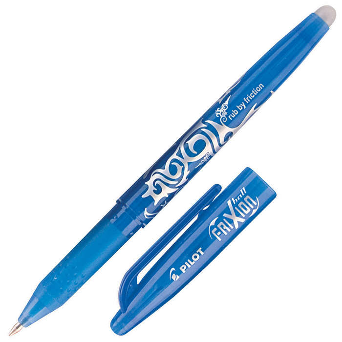 Pilot FriXion Ball Erasable Gel Rollerball Pen 0.7mm Tip 0.35mm Line Light Blue (Pack 12) - 224101210
