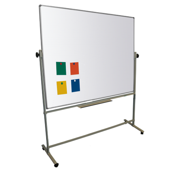 Magiboards Mobile Double Sided Magnetic Coated Steel Whiteboard Aluminium Frame 1200x900mm - MC2007
