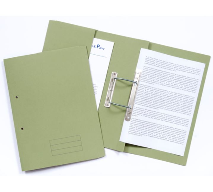 Exacompta Pocket Spring File Manilla Foolscap 285gsm Green (Pack 25) - TPFM-GRNZ