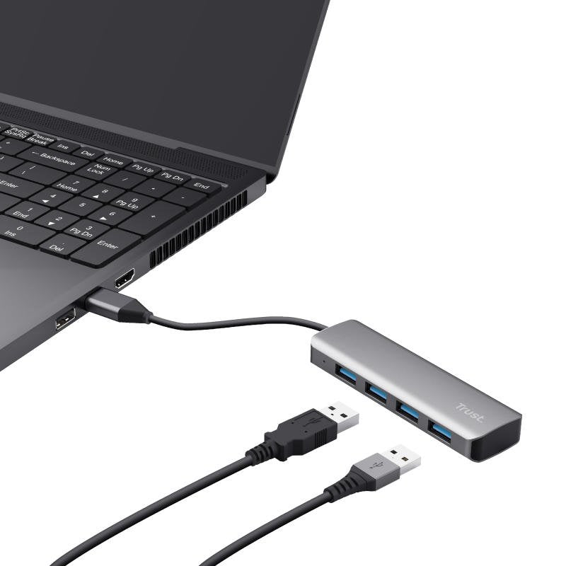 Trust Halyx Aluminium 4 Port USB 3.2 Hub Grey