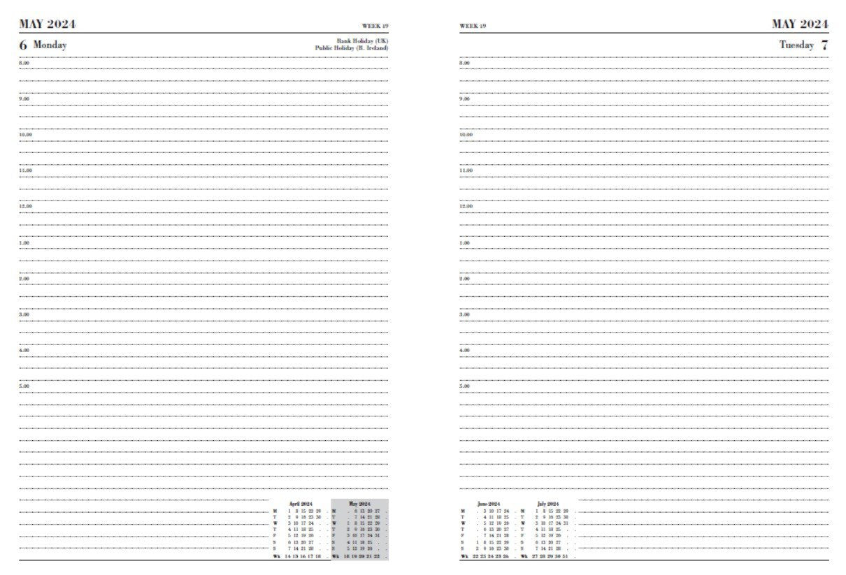 ValueX Academic A4 Day To Page Diary 2023/2024 Black A41E Black