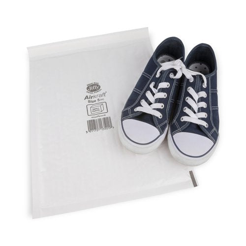 Jiffy AirKraft Size 5 Bubble Lined Mailer White Pack of 100 MAKC88008