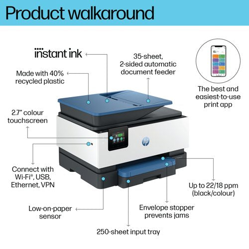 HP OfficeJet Pro 9125e 4-in-1 Wireless Colour Inkjet Printer 403X5B#687