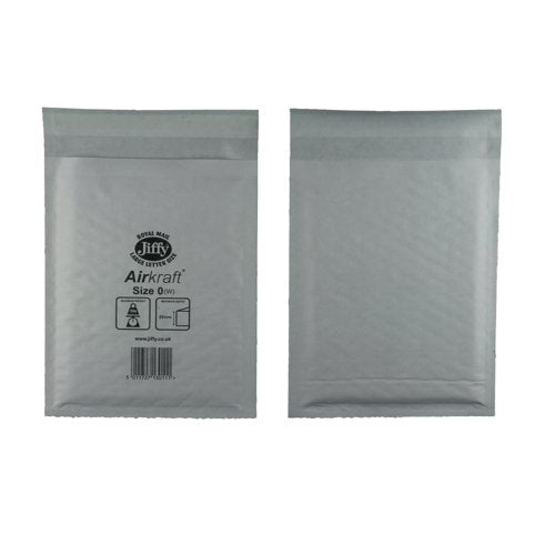 Jiffy AirKraft Size 0 Bubble Lined Mailer White Pack of 100 MAKC88003