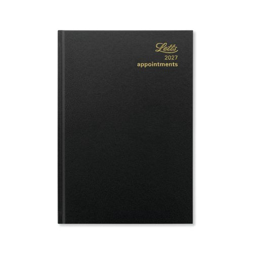 Letts Desk Diary Day Per Page A5 Black 2027 LT11XBK27
