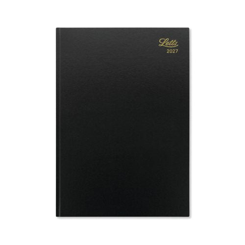 Letts Desk Diary Week To View A4 Black 2027 LT31ZBK27