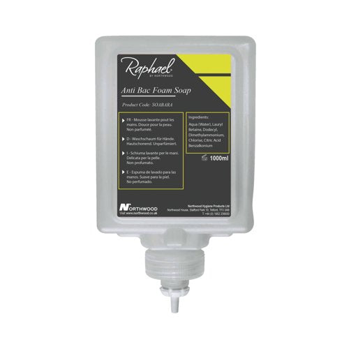 Raphael Anti Bac Foam Soap 1 Litre Clear (Pack of 6) SOABARA1