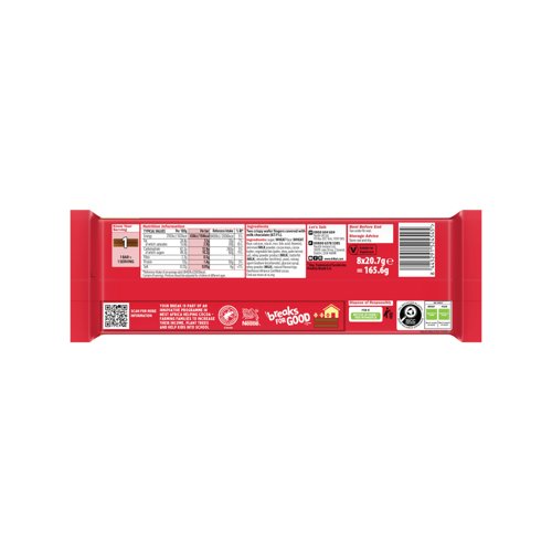 Nestle KitKat 2 Finger Milk Chocolate Bar Pack of 8 12602051