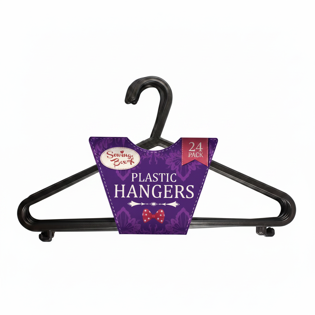 Plastic Full Size Clothes Hangers | 1 x 6 Pack Hanger Bundle.