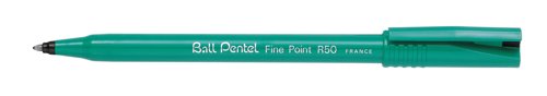 Pentel Ball Rollerball Pen Medium Black (Pack of 12) R50-A
