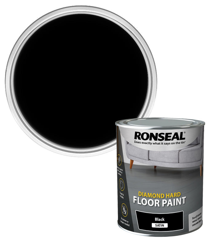 Ronseal Diamond Hard Floor Paint 75ml Black