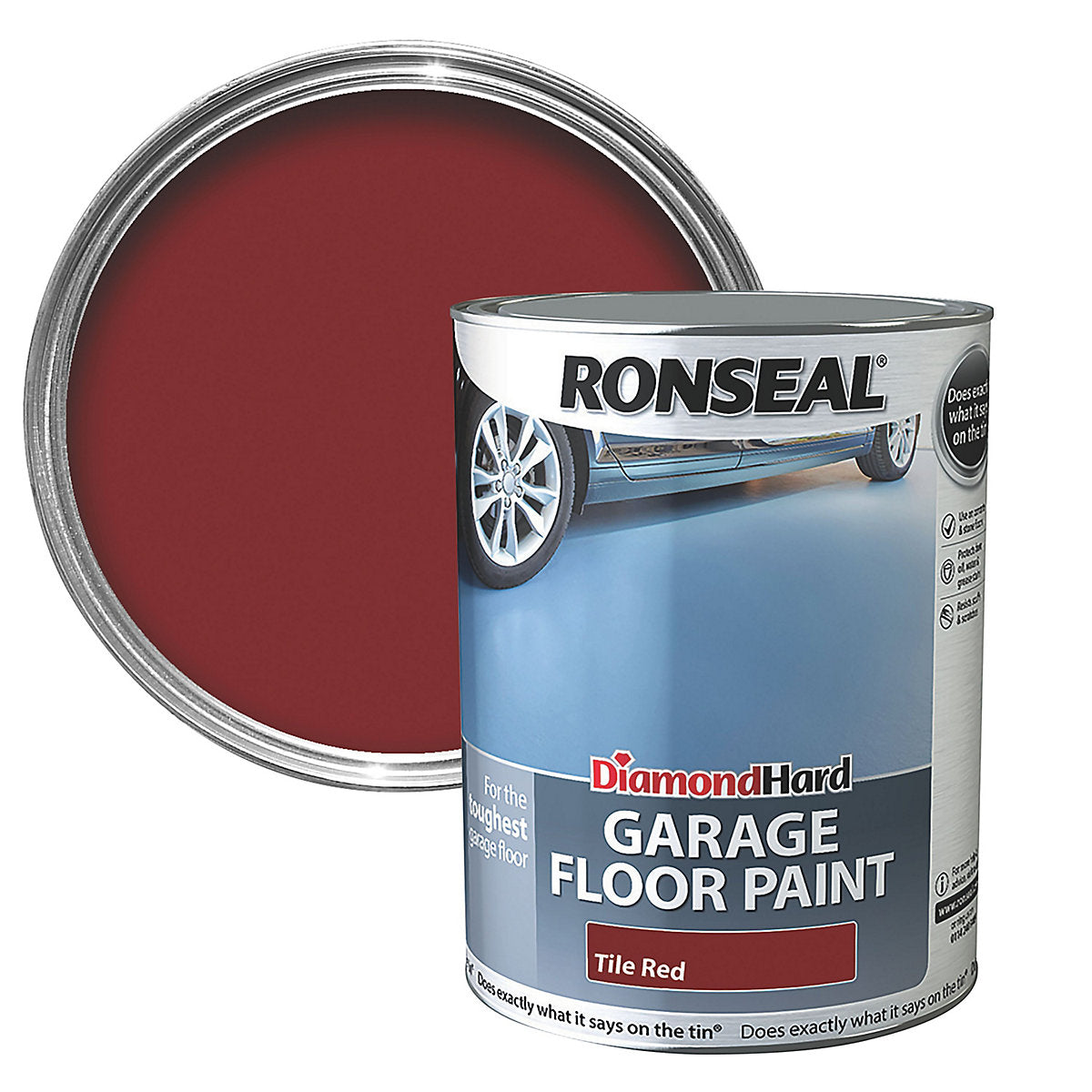 Ronseal Dhgfpr25L 2.5L Diamond Hard Garage Floor Paint - Tile Red
