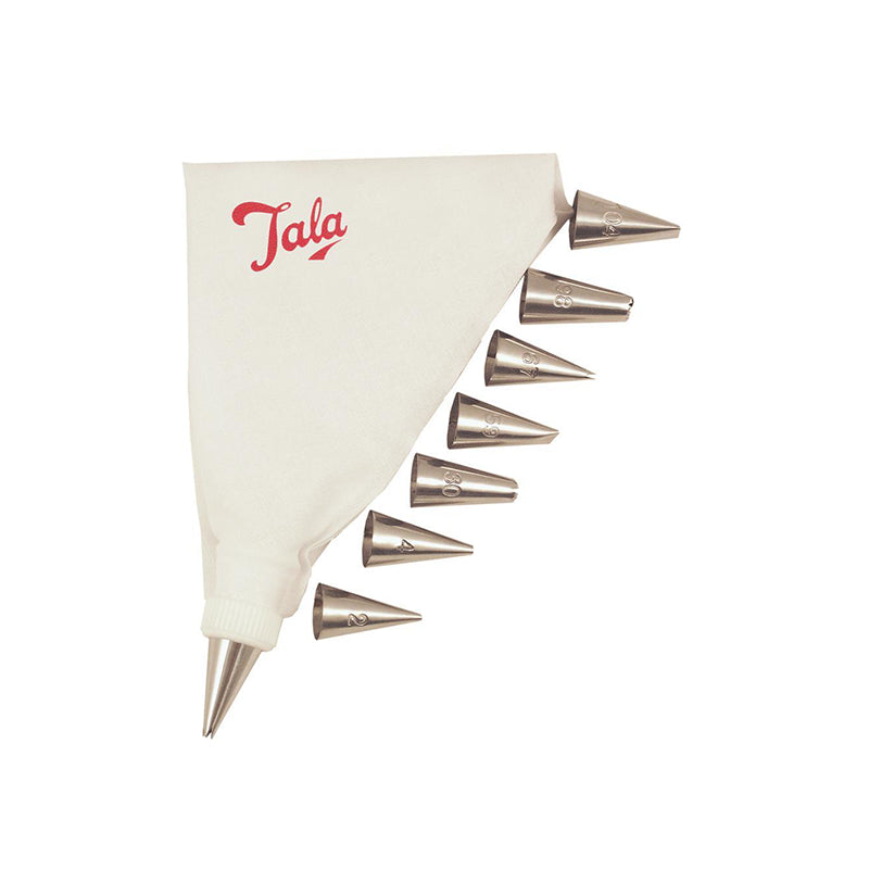 Tala Icing Bag Set With 8 Interchangeable Stainless Steel Piping Nozzles
