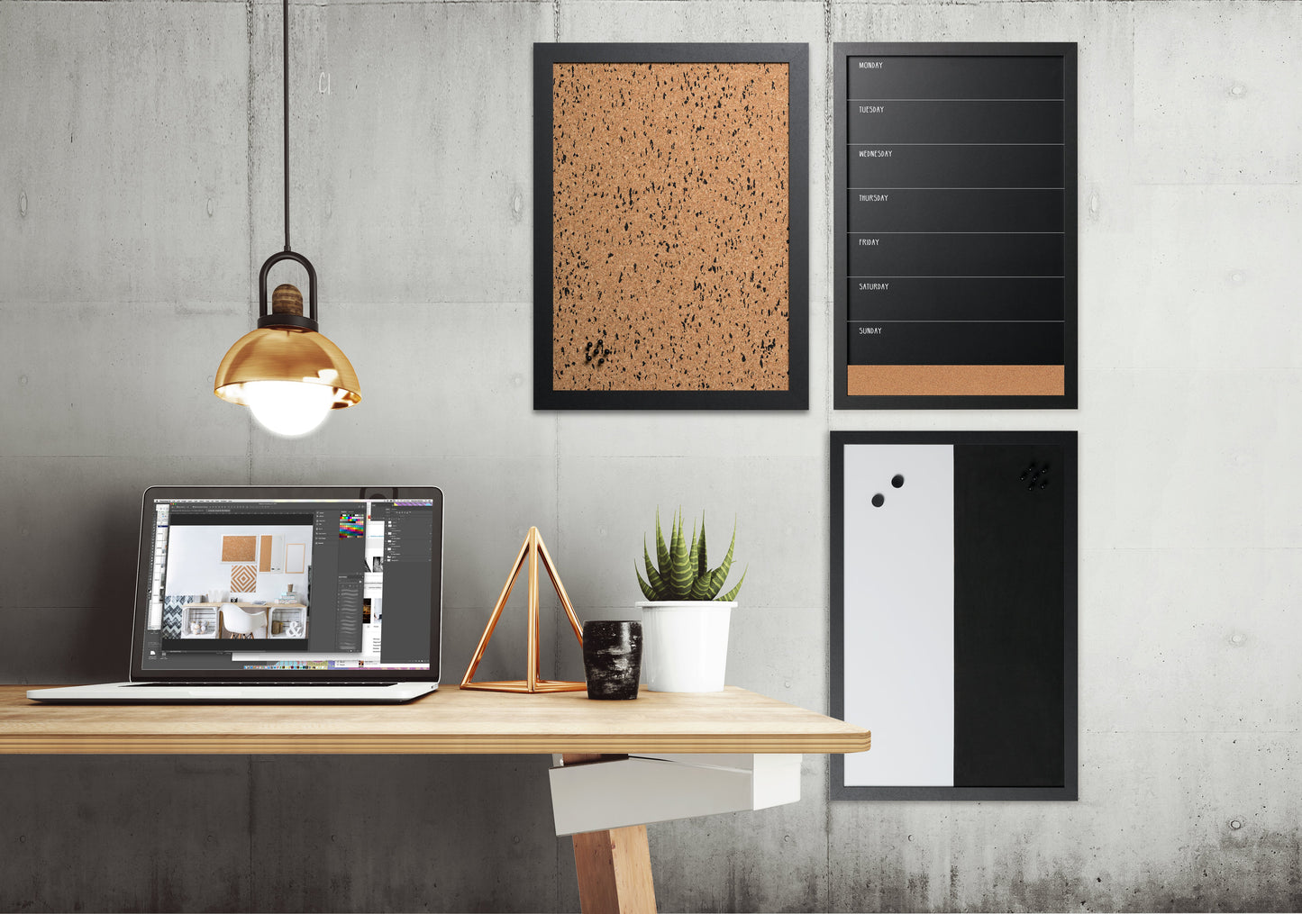 Bi-Office Black and White Message Personal Boards (Pack 3) - SOR-033