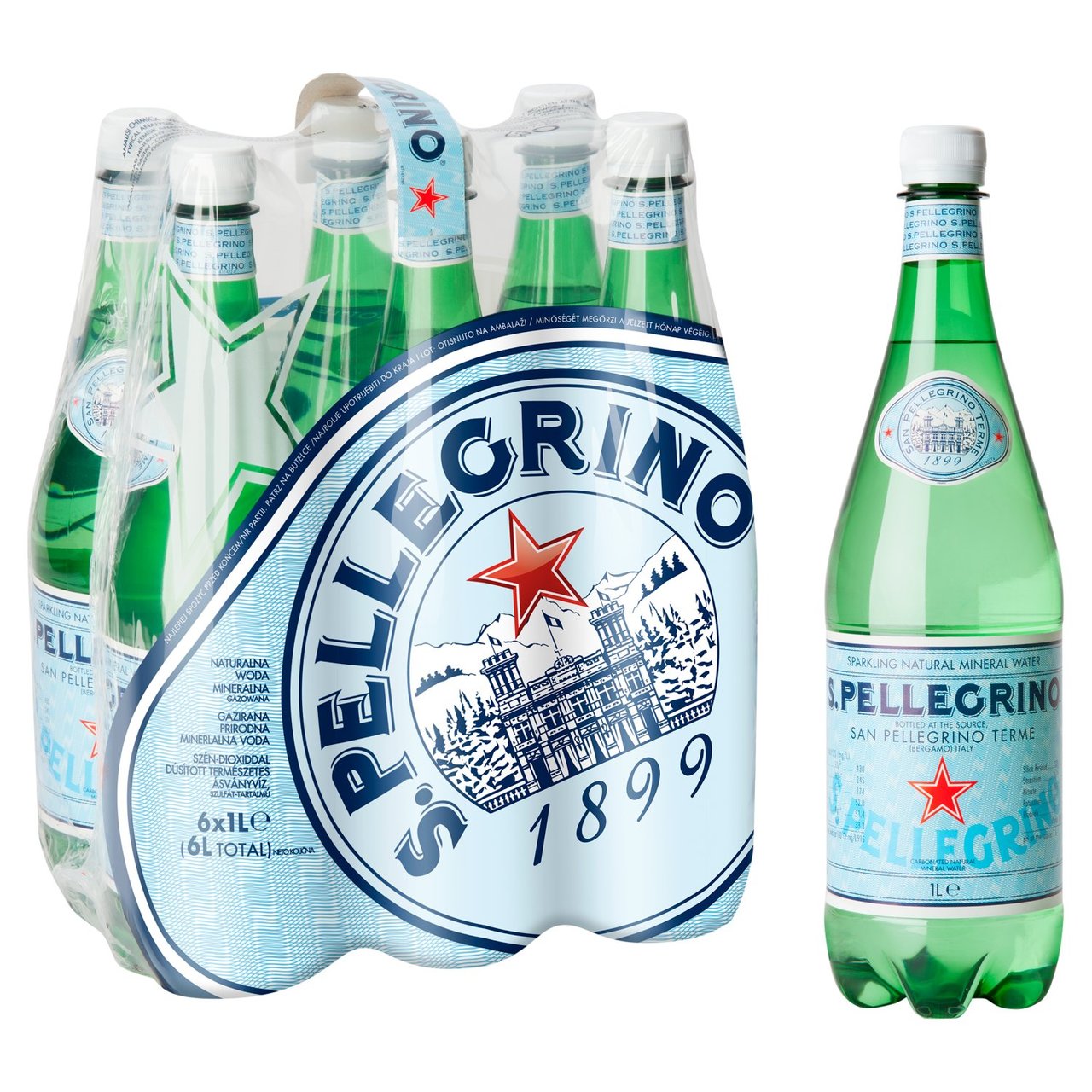 San Pellegrino Sparkling Water 6 X 1ltr (Plastic Bottle) - UK BUSINESS SUPPLIES