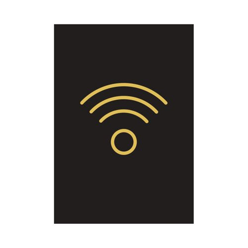 Wireless Sign Rigid Plastic 105x150mm Black/Gold Y6698721