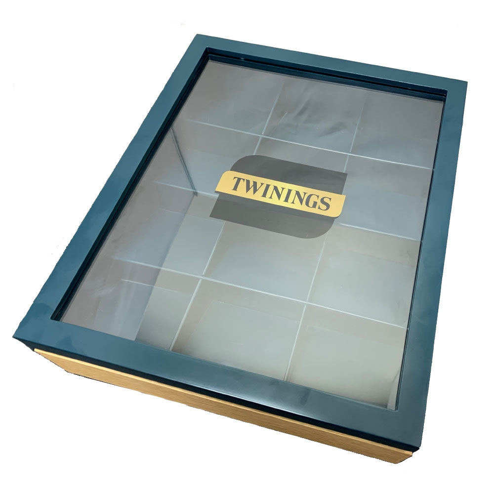 Twinings 12 Compartment Teal Pyramid Display Box (Empty)