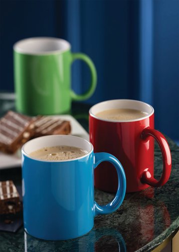 Utopia Pure White Straight Sided Mug 12oz Green (Pack of 12) E90042-00-B01012