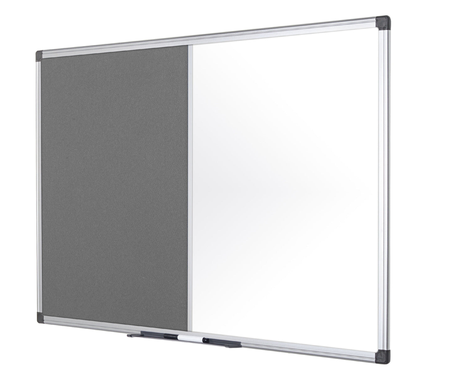 Bi-Office Maya Combination Board Grey Felt/Magnetic Whiteboard Aluminium Frame 1200x900mm - XA0528170