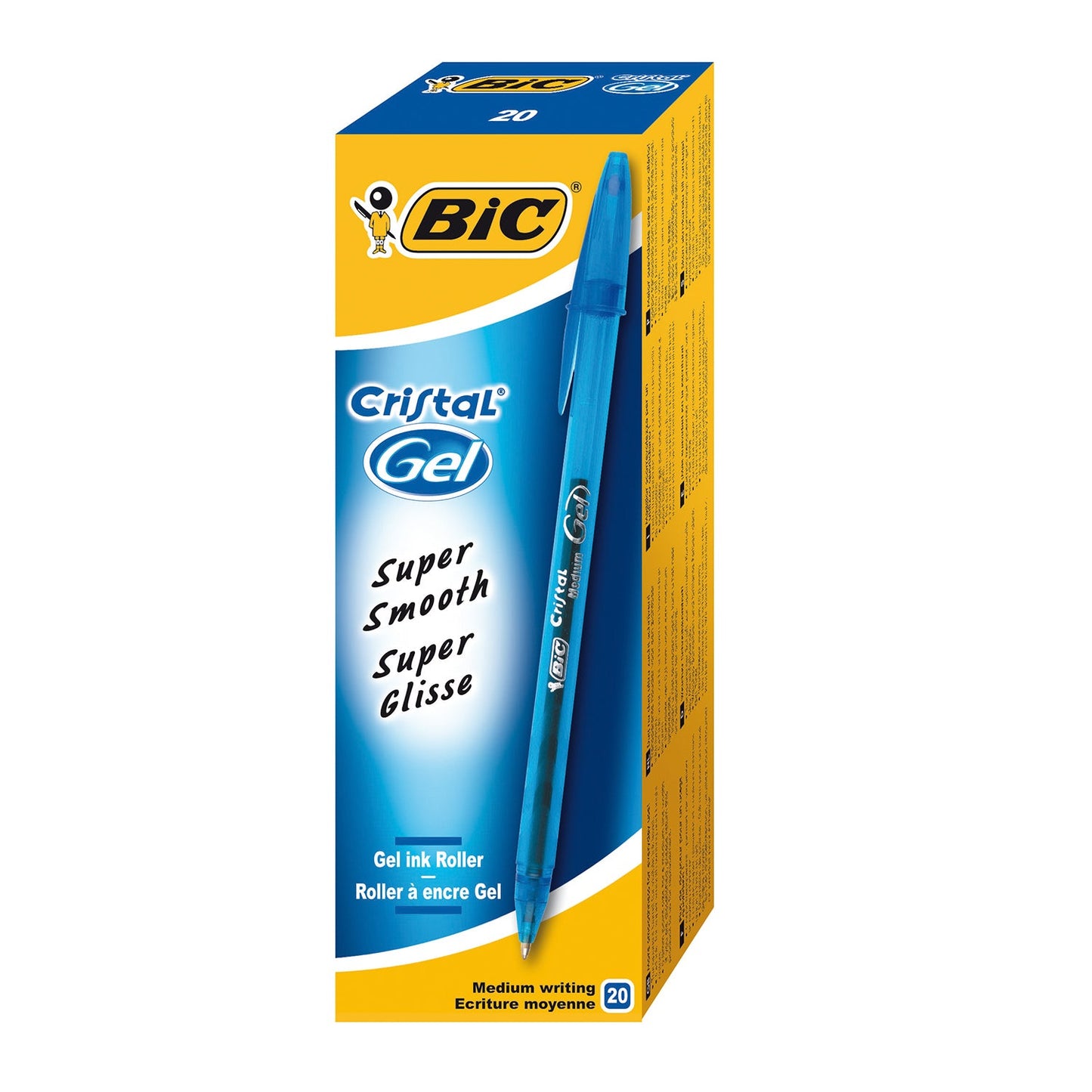 Bic Cristal Gel Plus Pen Medium Blue (Pack of 20) 8438852 - ONE CLICK SUPPLIES