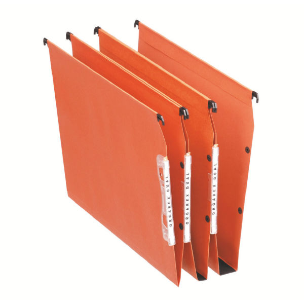 Esselte Orgarex A4 Lateral Suspension File Card 15mm Base Orange (Pack 25) 21628 - ONE CLICK SUPPLIES
