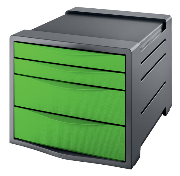 Rexel Choices Drawer Cabinet (Grey/Green) 2115612 - ONE CLICK SUPPLIES