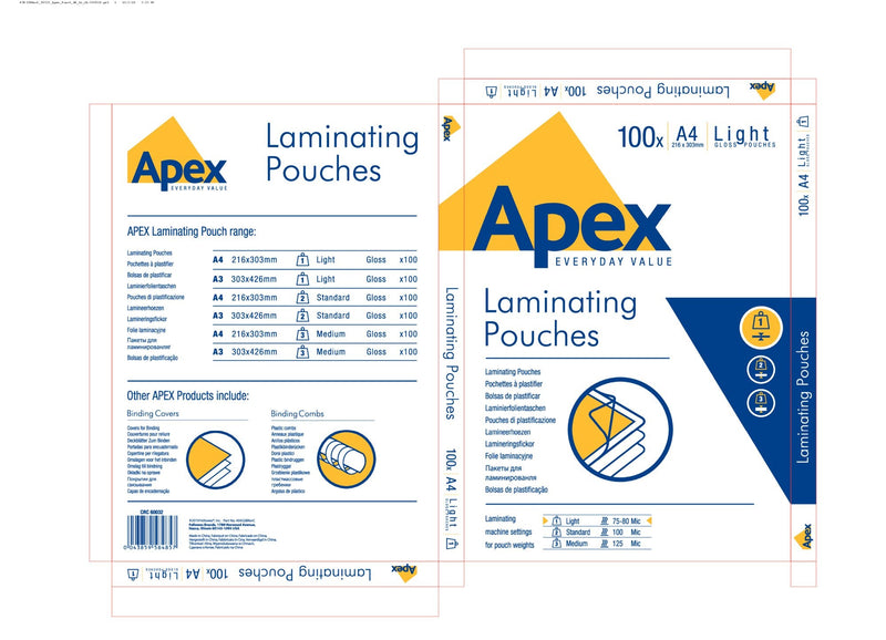 ValueX Laminating Pouch A4 2x75 Micron Gloss (Pack 100) 6003201 - ONE CLICK SUPPLIES