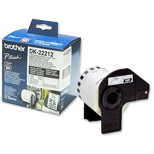Brother Black on White Continuous Length Film Tape 62mm DK22212 - ONE CLICK SUPPLIES